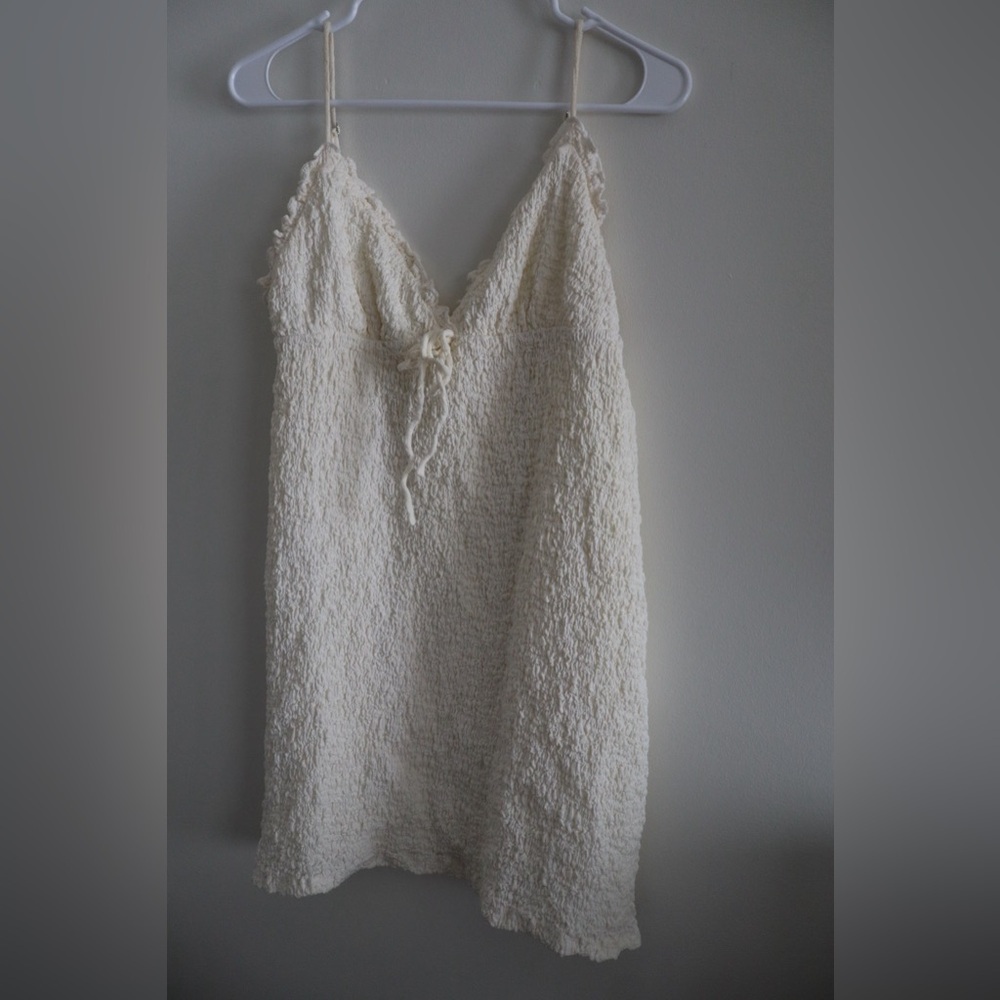 Princess Polly Ivory Textured Mini Dress